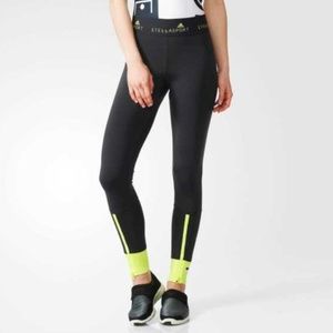 NEW* Adidas StellaSport Carbon Grey Yellow Legging